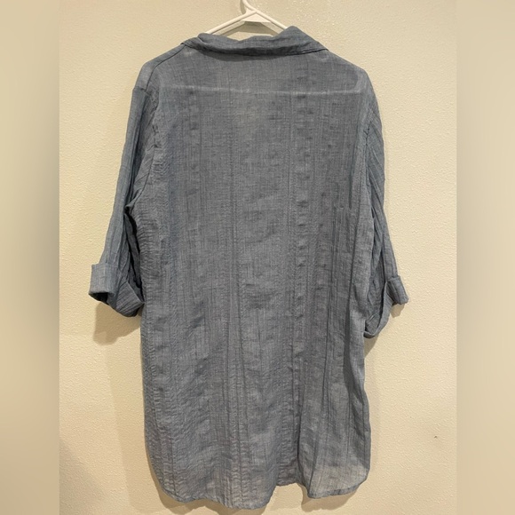 a.n.a Light Blue Chambray Shirt - Picture 5 of 5